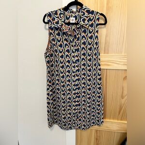 Cabi button down sleeveless Navy heart Dress